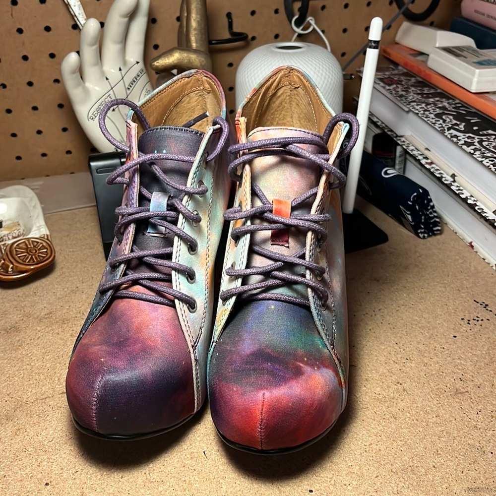 Jeffery Campbell x black milk galaxy wedges